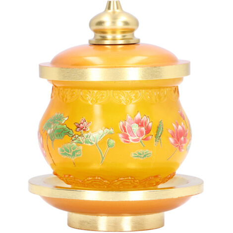 Buddhism Water Supply Cup Home Buddha Worship Family Tribute Holy Supplies Coloured Glaze Small (1/5)