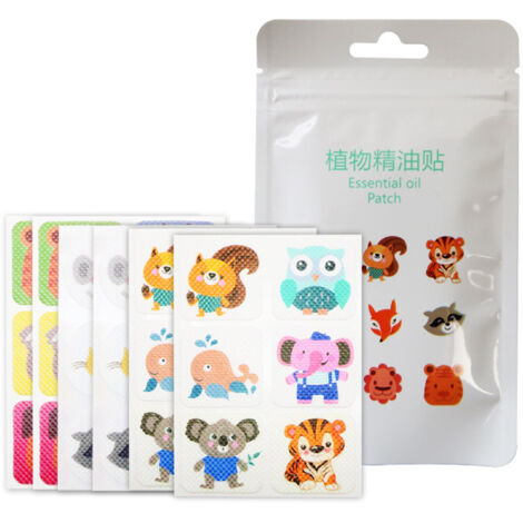 12 Sheets 72Pcs Mosquito Patches Cartoon Non Woven Natural Plant Essential Oil Mosquito Stickers for Kids Adults Summer Outdoor (1/5)