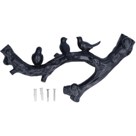 Decorative Hook Black Bird Branch Shape Three Dimensional Wall Mounted Home Decoration AccessoriesSmall (29.5cm) (1/5)