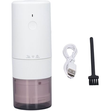 Electric Coffee Grinder Home Travel Portable USB Rechargeable Wireless Mini Electric Automatic Cone Coffee Grinder White (1/5)
