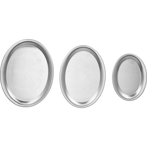 3pcs Stainless Steel Dessert Tray Mirror Polishing Process Snack Jewelry Display TraySilver (1/5)