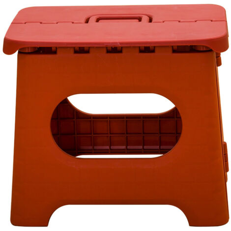 Folding Step Stool Portable Strong Space Saving Plastic Footstool for Adults and Kids Vintage Red (1/5)