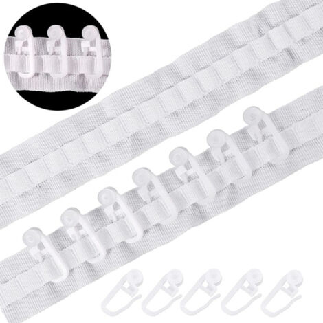 Curtain Tape Curtain Accessory Reusable Curtain Ruffle Tape Curtain Drawstring Belt Set for Pleated Curtain Head (1/5)