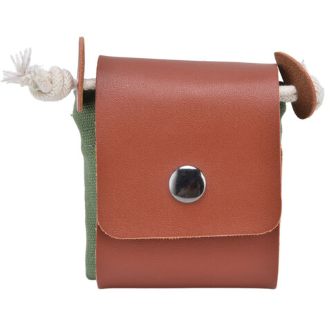 Fruit Picking Bag Waist Hanging Canvas Material PU Style Folded Save Space Belt Foraging BagMilitary Green