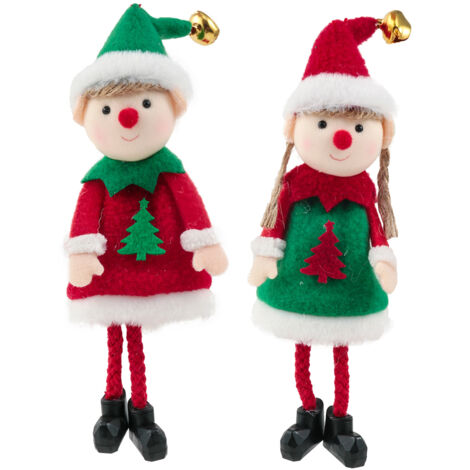 2 Pcs Christmas Elf Plush Dolls Christmas Tree Hanging Pendant Xmas Elf Soft Toy Plush Long Legged Elves Christmas Tree Decoration (1/5)