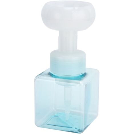 250ml Foaming Bottle PETG Plastic Flower Foam Dispenser Square Bottles for Cosmetic PackagingTransparent Blue (1/5)