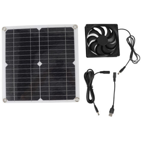 Solar Panel Fan Lightweight Portable Solar Powered Fan Kit for Cars RVs Travel Home 12W (1/5)