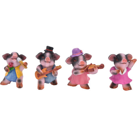 4Pcs Pig Ornaments Textured Exquisite Vivid Cartoon Cute Pig Statue for Bedroom Living Room Desk Decoration (1/5)