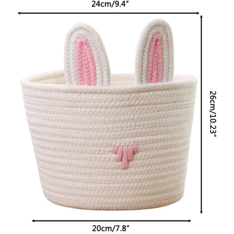 Cute Rabbit Basket Easter Bunny Ear Storage Bag Portable Candy Bag for Storing Cosmetics and Snacks (1/5)