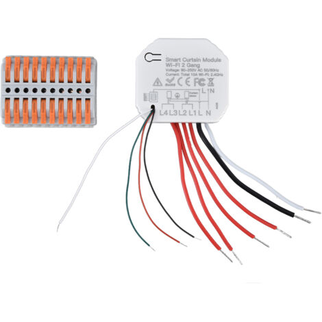Smart Curtain Switch Module 2 Way Wifi Curtain Opener Module APP Remote Control Timing for Intelligent Appliance 90‑250V (1/5)