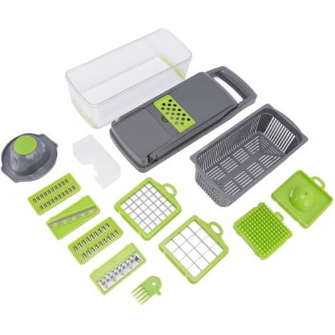 Multifunctional Vegetable Cutter with Egg White Separator 6 Blades Garlic Grinder Tabletting Large Capacity Food Chopper (1/5)
