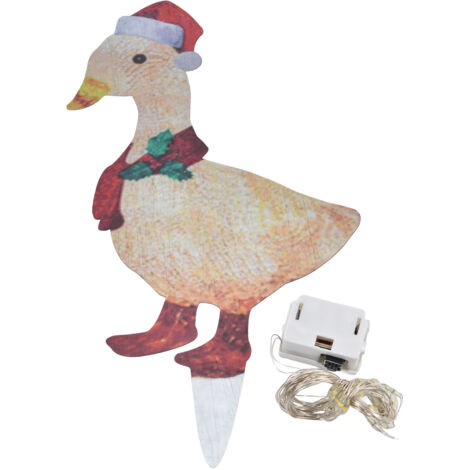 Light Up Duck Decor Metal Duck Garden Stake with Decorative Light String for Outdoor Ornament (1/5)