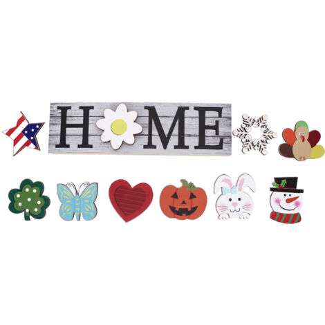 Wooden Home Sign Country Farmhouse Decoration for Home Kitchen Dining Room Fireplace (1/5)