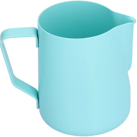 600ml Pointed Mouth Milk Frothing Pitcher Stainless Steel Thickened Milk Frother Cup for HomeBlue (1/5)