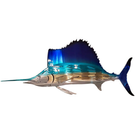 Metal Art Sailfish Sea Turtle Jellyfish Interior Decoration Crafts Wall Hanging Mount Decoration Home Decor Gift (1/5)