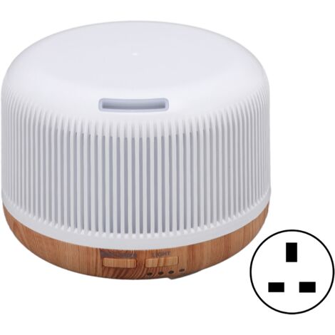 300ml Wood Grain Humidifier Aromatherapy Diffuser Humidifier with 7 LED Color Lights for Home Bedroom Office 100‑240V UK Plug (1/5)