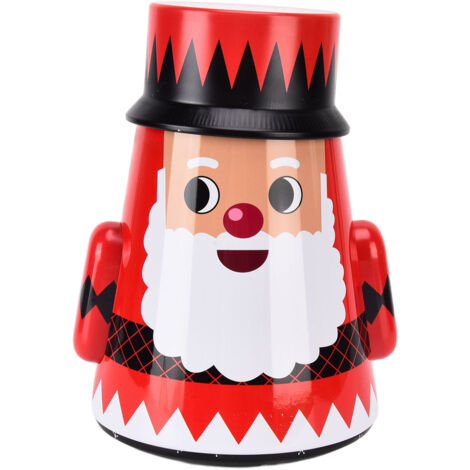 Christmas Candy Iron Box Roly Poly Design Santa Claus Snowman Candy Cans Storage BoxSanta Claus (1/5)