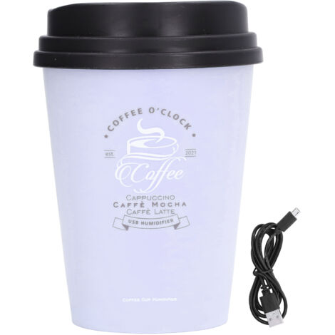 USB Humidifier 300ml Coffee Cup Low Noise Auto Off Compact Lightweight Space Saving Mini Humidifier for Car Home OfficePurple (1/5)