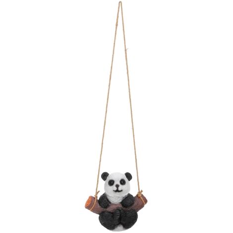 Panda Swing Statue Resin Animal Garden Outdoor Statue for Patio Yard Lawn Home Office (1/5)