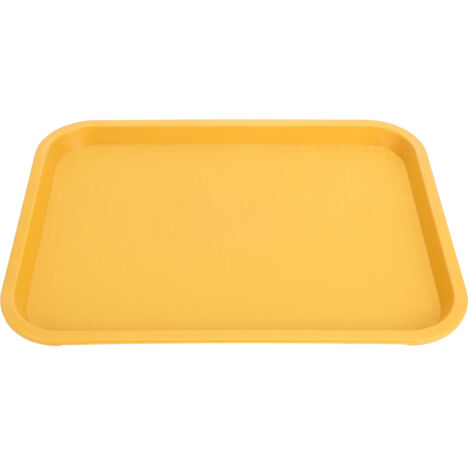 Fast Food Tray PP Rectangular Thick Slip Resistant Multi Purpose Food Service Tray for Restaurant CanteenYellow (1/5)