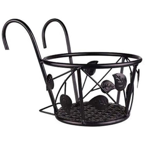 Hanging Railing Iron Planter Baskets Flower Pot Holder Hanger Metal Fence Rail for Patio Balcony Porch Fence (1/5)