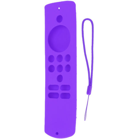 Remote Control Cover Silicone Soft Anti Slip Shockproof Protective Remote Sleeve With Lanyard for Fire TV Stick Lite Purple (1/5)