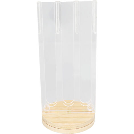 Coffee Capsule Holder Acrylic Bamboo Wood 48 Holes Rotatable Pod Rack Stand for Home (1/5)