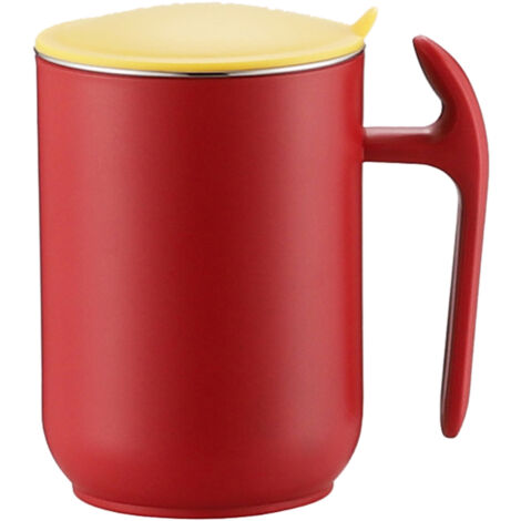 550ml Stainless Steel Double Walled Mugs Leakproof Prevent Scalding Frosted Insulated Coffee Mugs for Home Cafe Office Dark Red 550ml