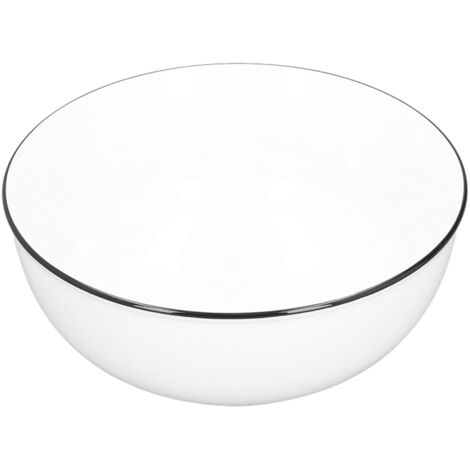 Durable Black Line Ceramic Tableware Bowls for Salads Soups Stews Desserts Noodles7 Inches