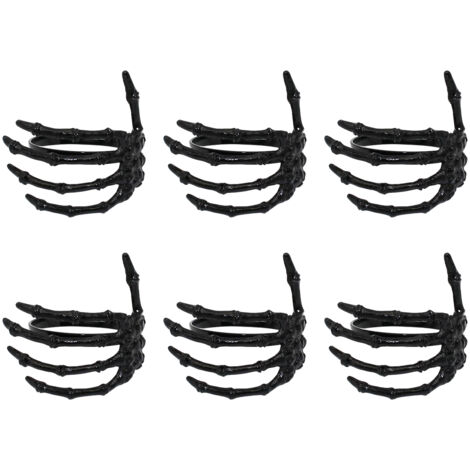 Wine Tableware Halloween Napkin Buckle Ghost Hand Napkin Ring Alloy Napkin Ring Black (1/5)