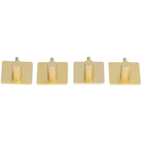 4pcs Towel Hook Aluminum Rustproof Waterproof Heavy Duty Adhesive Wall Hook for Hanging Coat Hat Towel Robe Golden (1/5)