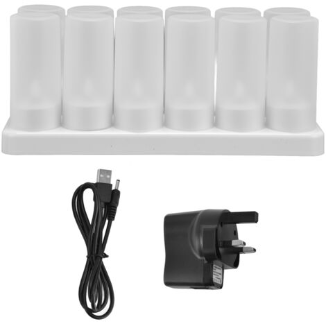 100‑240V Rechargeable Tealight Candle Lamp Reusable Flameless Cordless LED Candles LightsUK Plug (1/5)