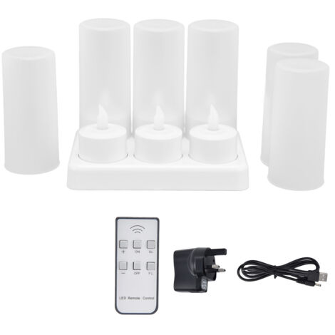 Reusable LED Candle Light Flameless Tea Light Electric Fake Candle for Wedding Party Table Dining Room 100‑240VUK Plug (1/5)