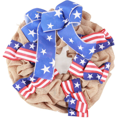 Patriotic Independence Day Wreath for Front Door 4th of July Wreath Memorial Day Wreath Summer Hanging Garland Home Decor (1/5)