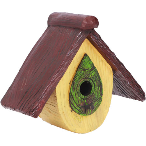 Bird House Garden Tree Decoration Hummingbird Synthetic Resin House Craft Pendant Artware Yellow (1/5)