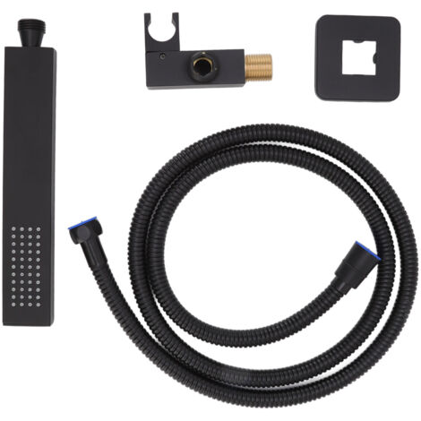 Wall Mounted Shower Set Black High Pressure Shower Head with G1/2 Caliber for Bathroom (1/5)