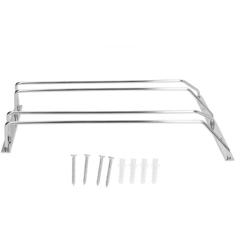 Stainless Steel Double Row Wine Glass Stemware Rack Hanging Stemware Holder Under CabinetM (1/5)