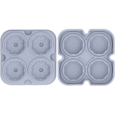 Pumpkin Ice Ball Mold 3D Pumpkin Shape Food Grade Silicone 4 Cells Easy Release Whiskey Ice Mold for Coffee Tea Cocktail Gray (1/5)