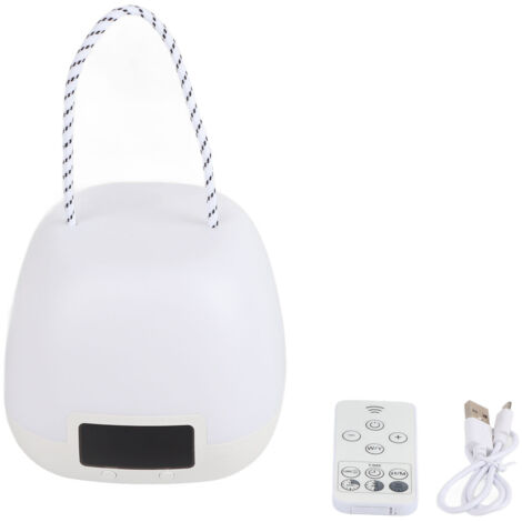 LED Night Light Rechargeable Children's Bedroom Bedside Desk Lamp Household Supplies 4w Remote Control 3 Color Clock (1/5)