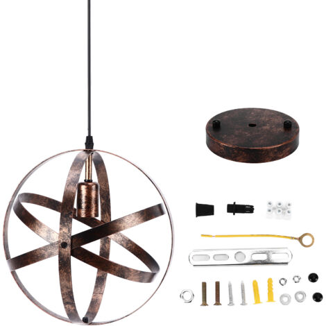Ball Earth Chandelier Retro American Industry Warm Romantic Stable Firm Wall Lamp for Coffee Shop Store (1/5)