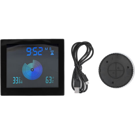 5in Wall Shower Clock Digital Timer Alarm Temperature Humidity Display Waterproof for Home BathroomBlack (1/5)