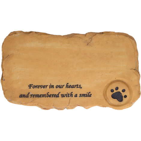 Pet Memorial Tombstone Weatherproof Resin Pet Memorial Garden Stone for Garden Outdoor YardDecoration Bed B Sand Color (1/5)