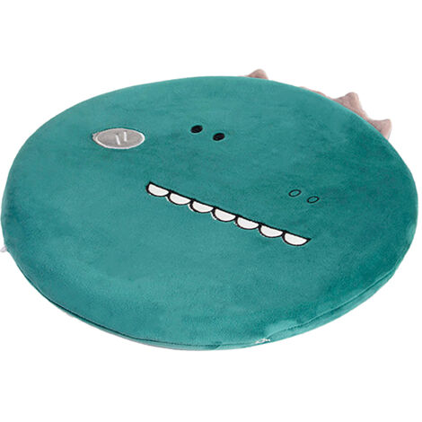 Memory Cotton Cushion Round Cute Dinosaur Shaped Soft Removable Cover Cushion Green 40 x 40 x 4.5cm (1/5)