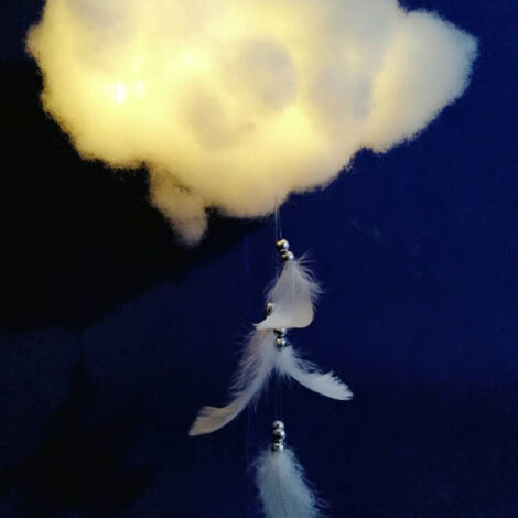 Light Hanging Decoration Innovative DIY Lamp Hanging Ornament with Kits for Bedroom Living Room White Feather Version with Lights Kits (1/5)