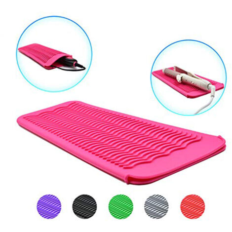Silicone Heat Resistant Travel Mat Pouch for Curling Iron Hair Straightener Flat Iron and Hair Styling Tool (1/5)