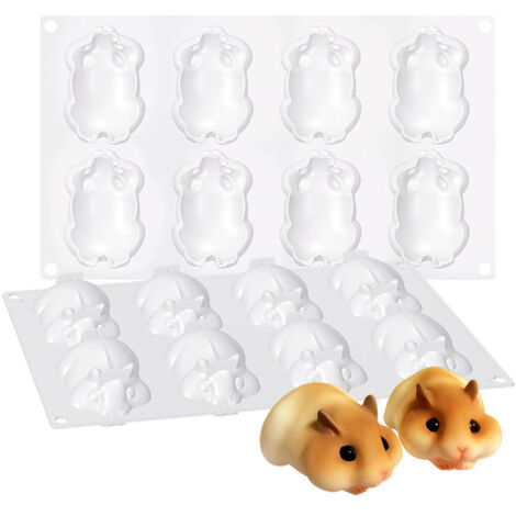 8 Cavity Rat Mold Silicone Mouse Mold Cute Baking Mold for Cake Jelly Chocolate (1/5)