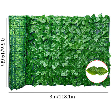 Artificial Leaf Screening Roll UV Fade Protected Hedging Wall Landscaping Garden Fence Balcony Screen for Indoor Outdoor Decor