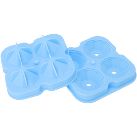 4 Hole Diamond Shaped Ice Cube Mold Silicone Ice Cube Trays for Cake Molds DIY Chocolate Candy Blue (1/5)