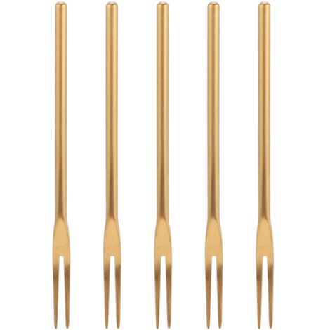 5Pcs Fruit Fork Stainless Steel Originality Cute Dessert Cake Small Fork for Home Bar Office (1/5)
