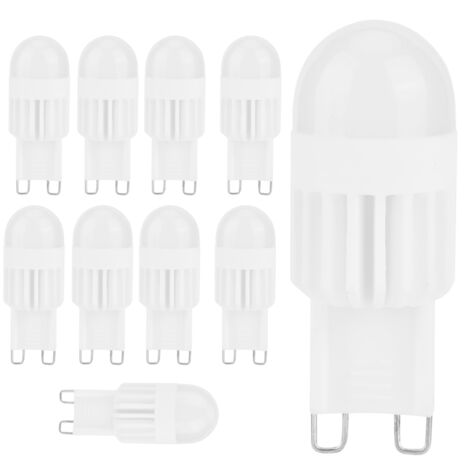10Pcs G9 Bulbs 3W 5LED Bi Pin Light Source for Chandelier Ceiling Light Warm White 110V (1/5)